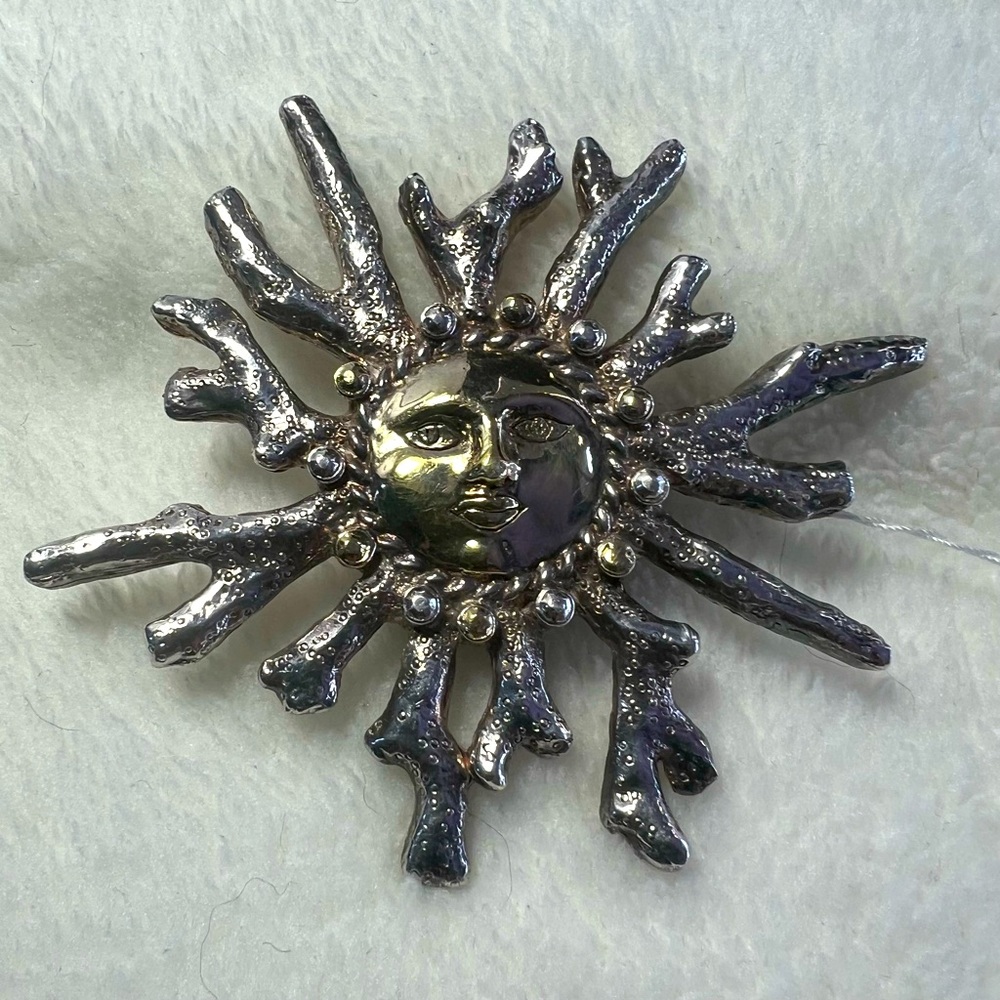 Vintage Soleil “Sun” brooch/pendant- .925 Silver